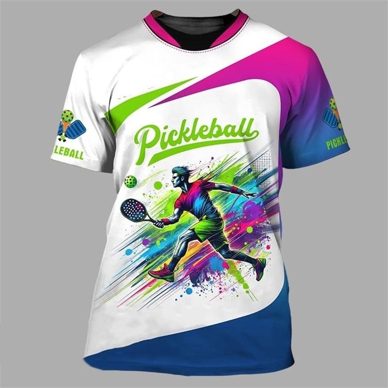 Fashion Pickleball Graphic T Shirts For Men Summer Casual Short Sleeve 3D Printed Sports T-shirts Trend Outdoor Fitness Tees