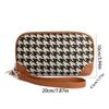 Canvas Long Style Wallet Pu Leather Square Change Purse Fashion Houndstooth Zipper Purse  Travel