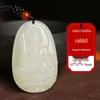 White Jade Zodiac Pendant: Eight Great Protectors Life Buddha