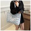 Stylish Cherry Print Tote Bag - Large Capacity Floral Shoulder Bag for Women, Summer 2025 Collection