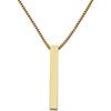 Simple Blank Wishing Bar Pendant Necklace for Women Men Vertical Cuboid Stick Stainless Steel Jewelry Gift