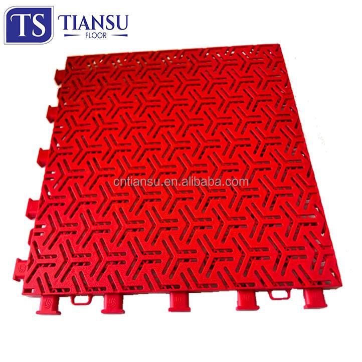 Promotional Interlocking Sports PP Mat for Backyard Basketball & Badminton Court Brick PP Surface Material on Sale красный