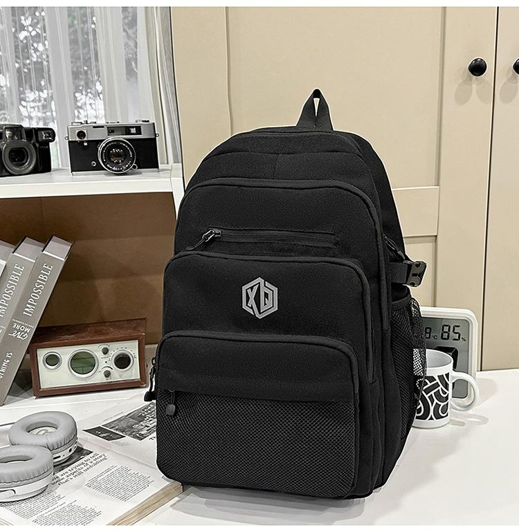 

New Waterproof and Wear-resistant Backpack, Simple and Atmospheric, Large Capacity Backpack, Unisex, Junior High School, College Student Backpack чёрный