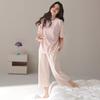 Short-sleeved Cropped Pants Pajamas Women's Spring and Summer New Pure Cotton Summer Thin Large-size Loungewear Suit