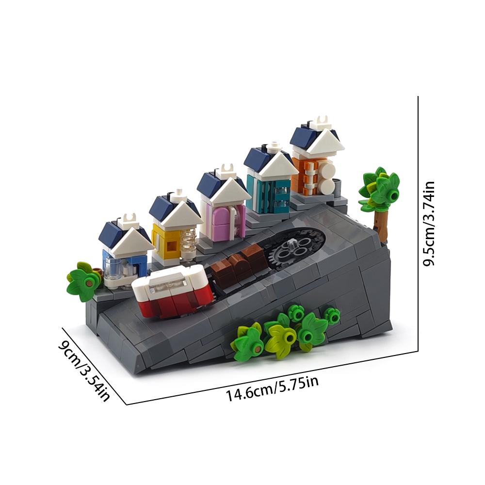 Ensemble de train sur rail MOC assemblage DIY chemin de fer alpin train rural métro manuel mini scène de rue blocs de construction jouet