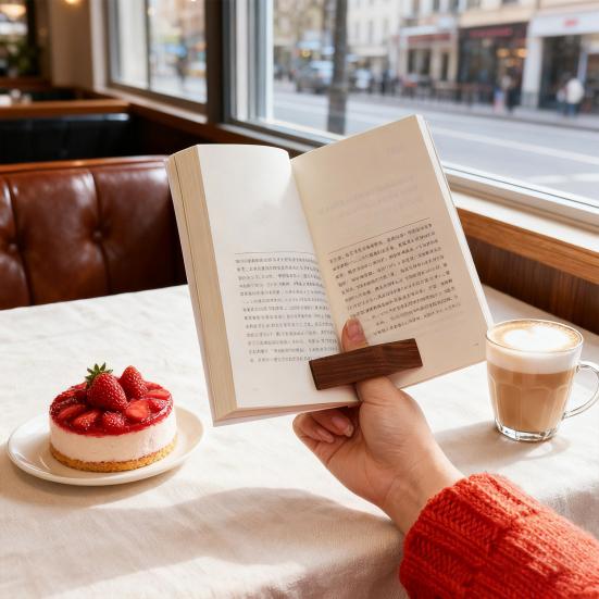 Wooden Book Page Holder Handmade Book Opener Thumb Ring Bookmark Reading Book Accessories Teachers Students Book Lovers Bookworms Gift
