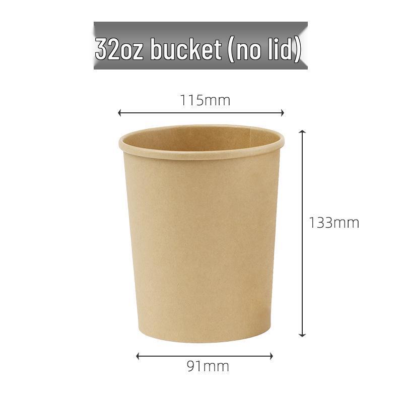 Disposable Kraft Paper Soup Bowl with Lid - Thickened Round Takeaway Meal Box for Porridge and Lunch
