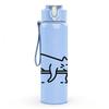 1PC Cat Riding Skateboard Line Drawing 750ml Color Plastic Sports Water Bottle Leakproof Flip Straw Lid Suitable for Sports Office Home Use