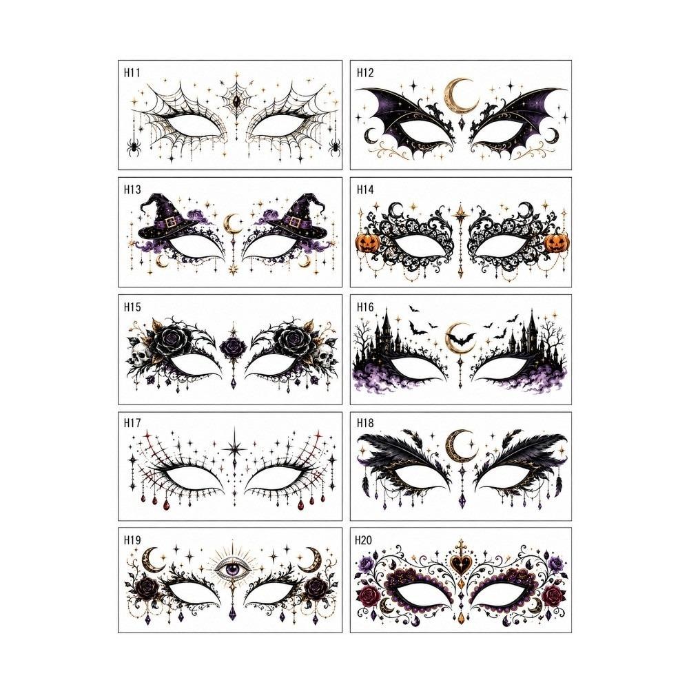 10 Pcs Waterproof Halloween Spider Tattoo Colored Body Tattoo Stickers Party Supplies
