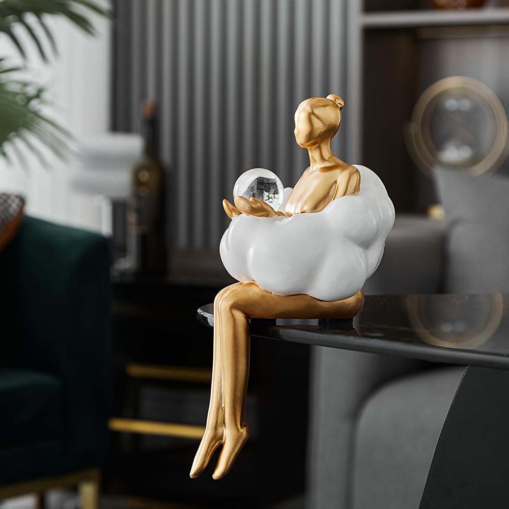 Cloud Girl Sculpture Abstract Art Figure Statue Modern Table Decoration Home Luxury Room Decor Aesthetic Design Figurine Crafts