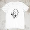 Winston Churchill Smoking Pipe Shirt, Vintage British History T-Shirt, Minimalist Churchill Graphic Tee, Funny Historical Leader Shirt