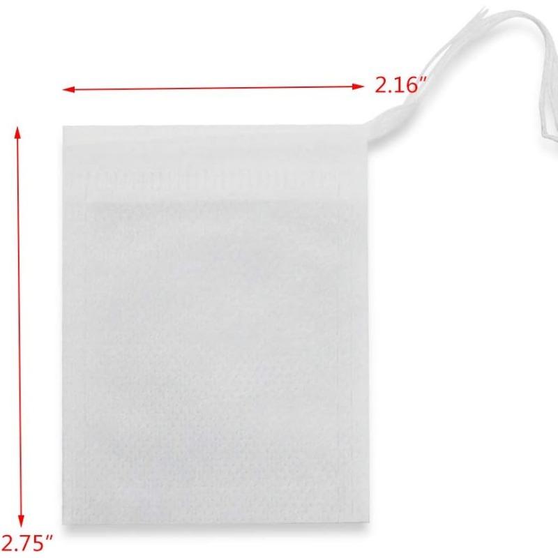 100 Pcs Disposable Tea Bags, Multiple Sizes, Loose Leaf Tea, Empty Large Scented Drawstring, Iced Coffee Filters