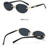 New European American Frameless Cut Edge Oval Sunglasses Hip Hop Fashion Eyewear