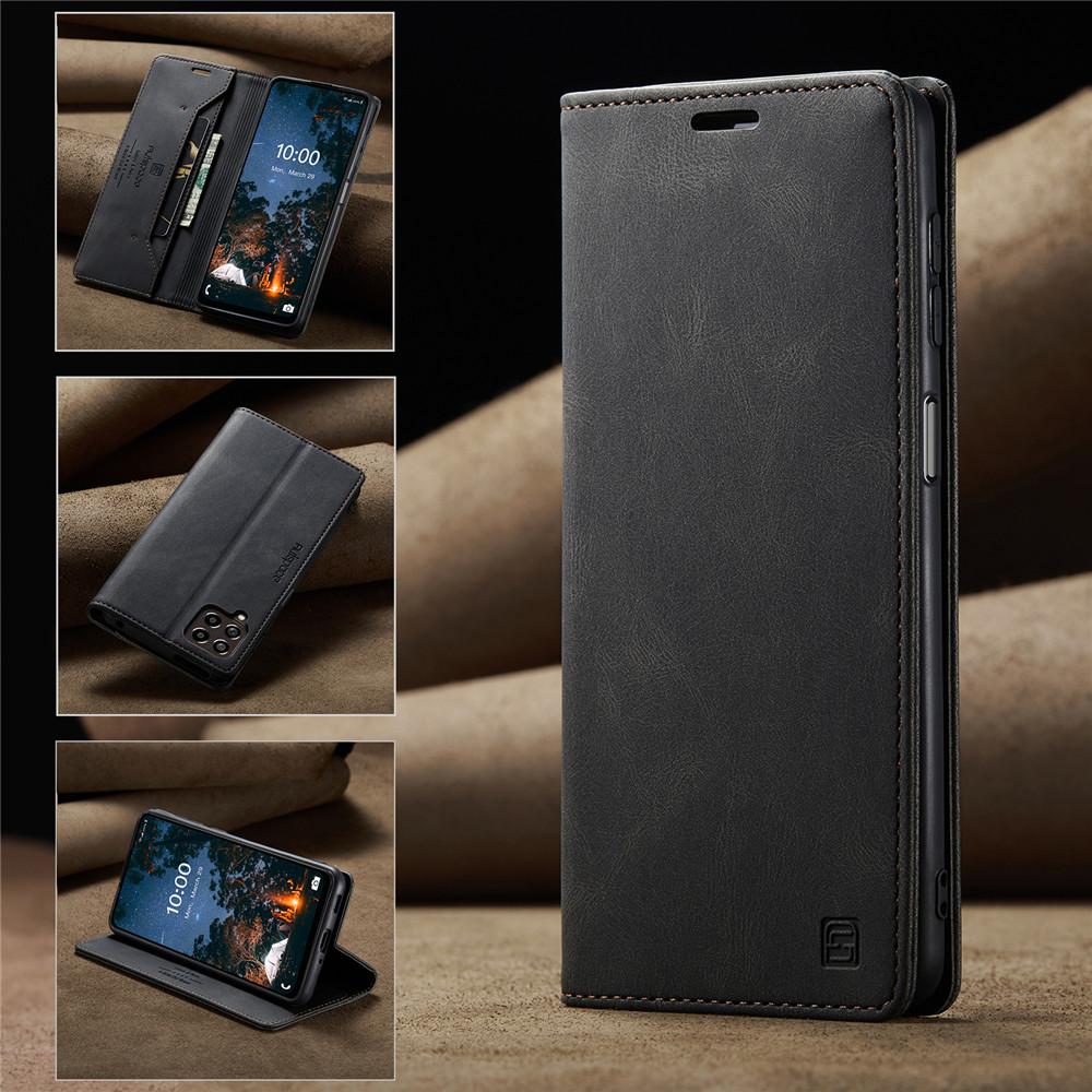 Luxury Genuine Leather Magnetic Wallet Flip Case for Samsung Galaxy M53 M33 M13 M32 M31 M12 M23 Card Slot Stand Shockproof Foldable Protection Cover