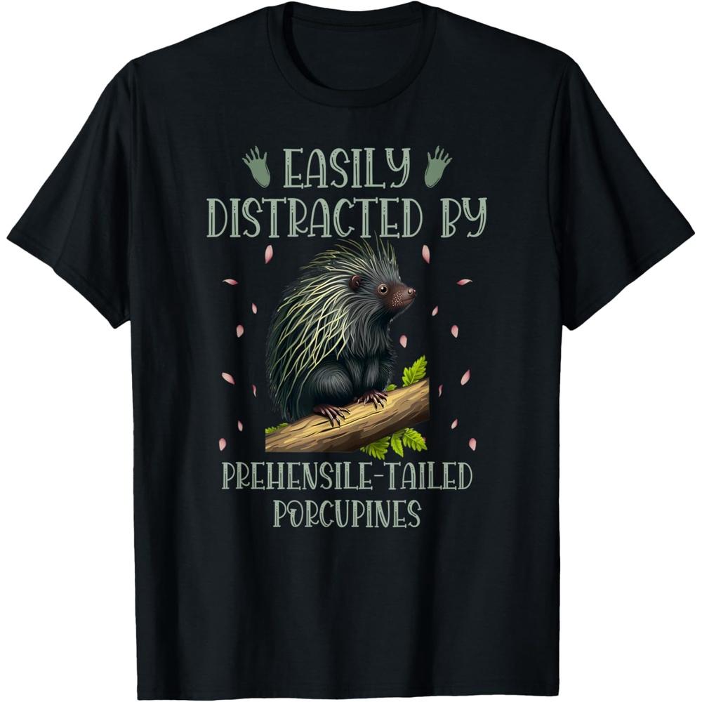 Prickly Cuteness Adorable Prehensile Tailed Porcupine T Shirt L чёрный
