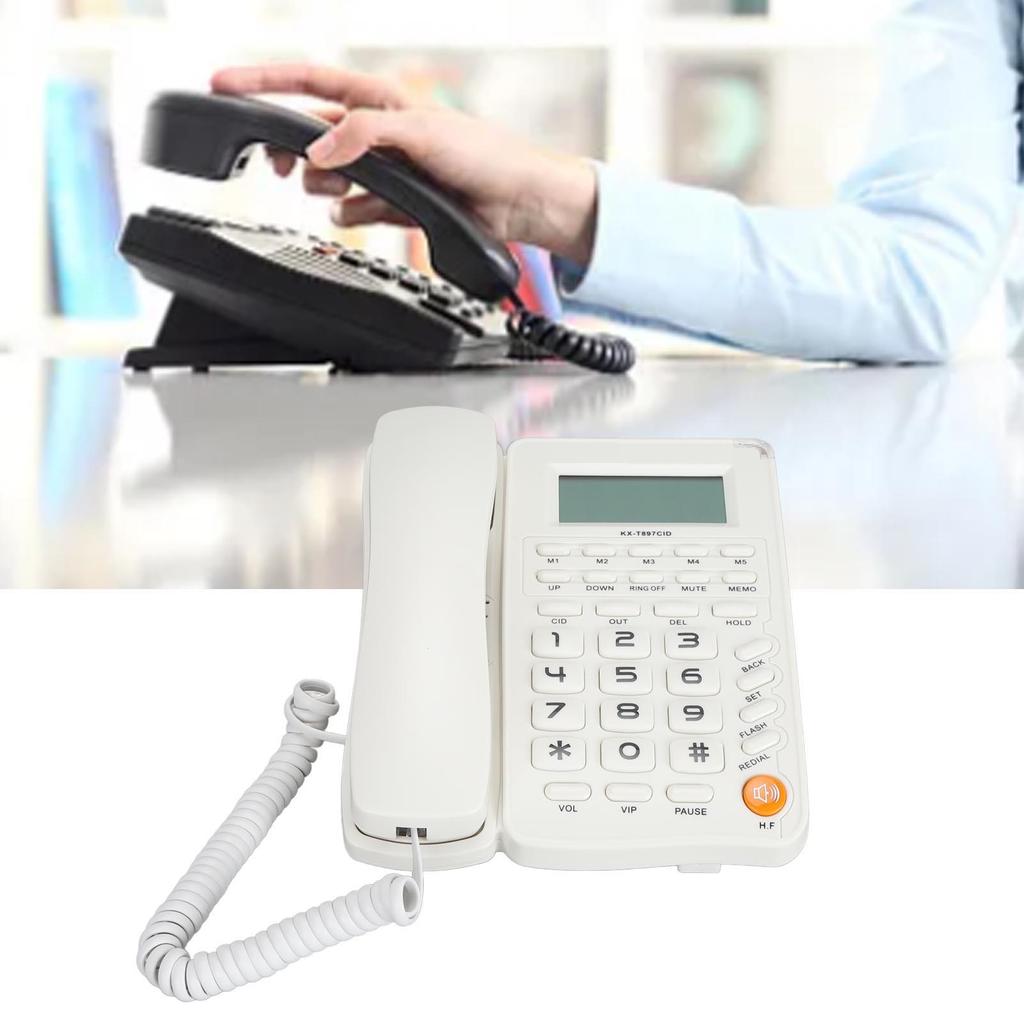 Desktop Telephone Big Button Corded Landline Telephone 16 Bit HD Screen Wired Phone for Home Hotel