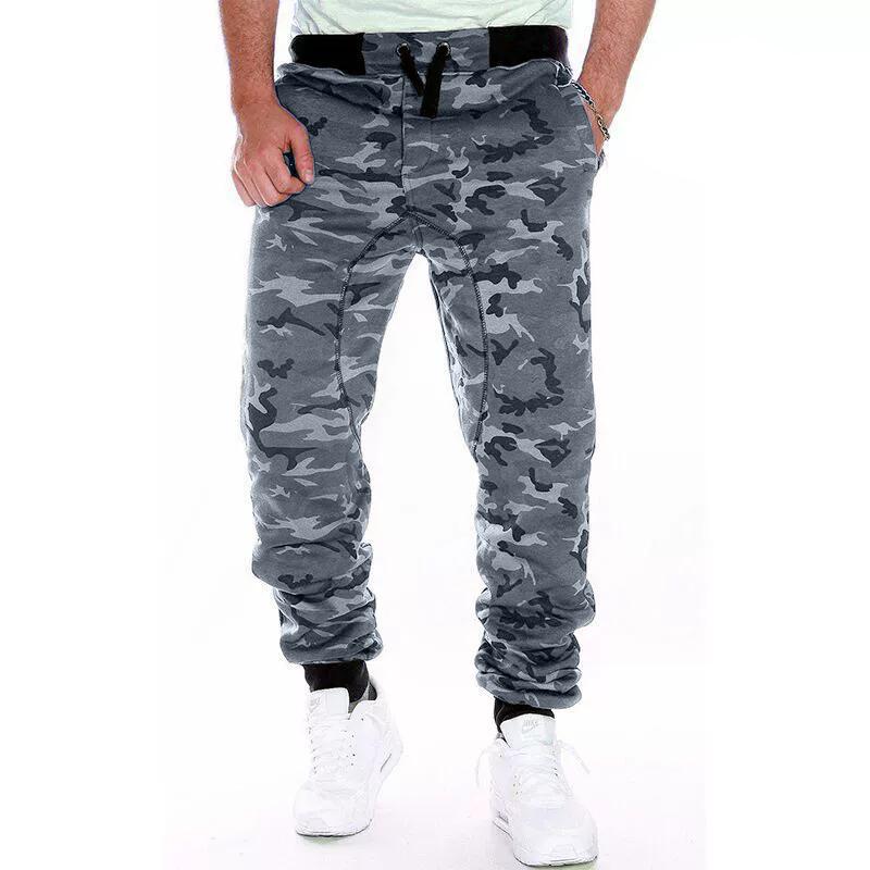 Men's Casual Jogger Pants Elastic Waistband Drawstring Closure Camouflage Print Soft Fabric Lightweight Durable Sportswear
