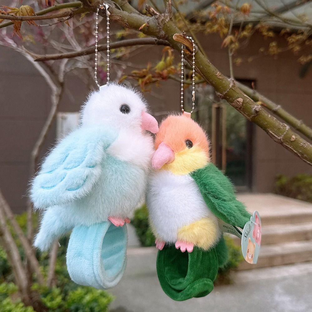 Plüsch Handring Papagei Klatschkreis Spielzeug Stofftier Klatsch Schnapp Wickel Papagei Schlüsselanhänger Feiertagsgeschenk