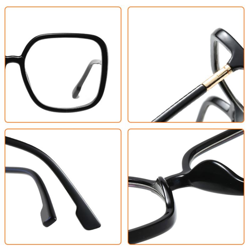 Oversized Square Glasses Frame Men Women Eyewear Big Glasses Optical Myopia Spectacle with Diopters Minus -1.0 -1.5 -2.5 To -5.0