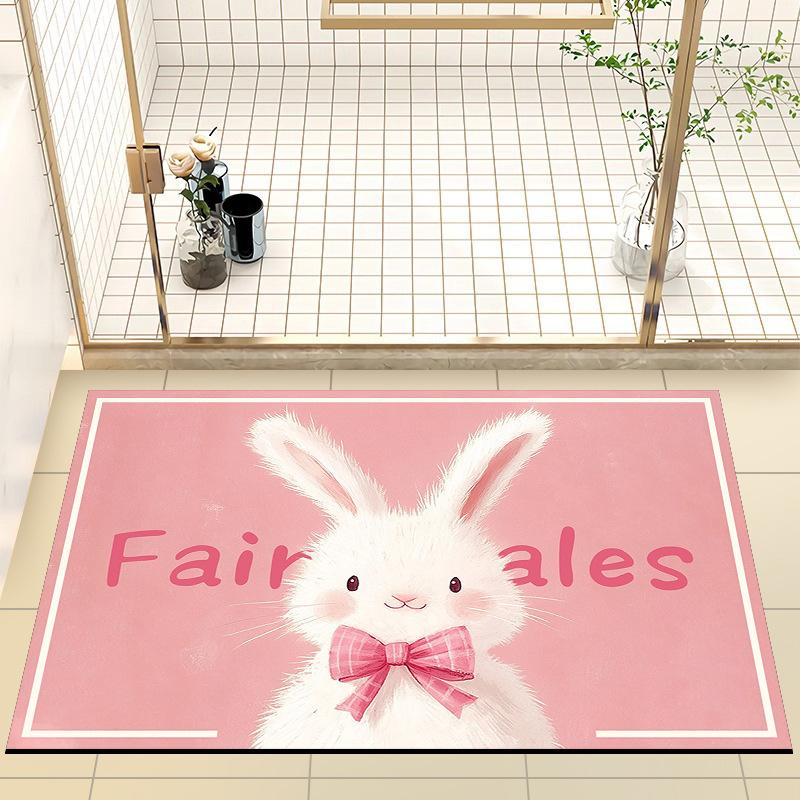 Cartoon Tier Badezimmermatte Rutschfeste Schnelltrocknende Matte Haushaltstoilettenteppich Saugfähige Matte für Badezimmertür