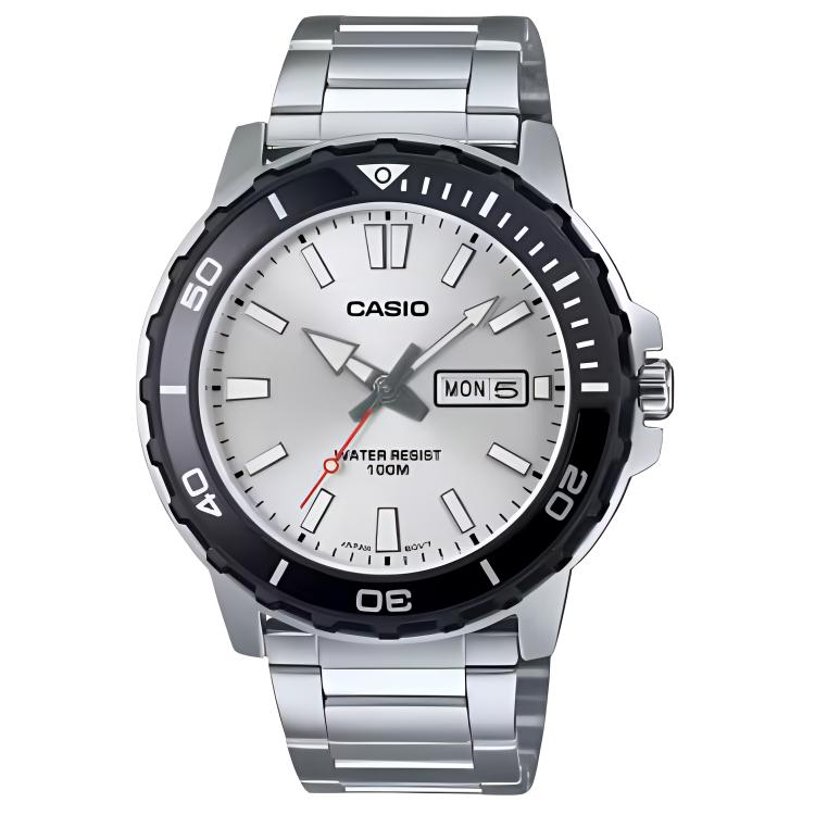 CASIO STANDARD Quartz Movement Stainless Steel Strap Watch Men s Watches Silver Dial MTD-125D-7AV Silver Dial