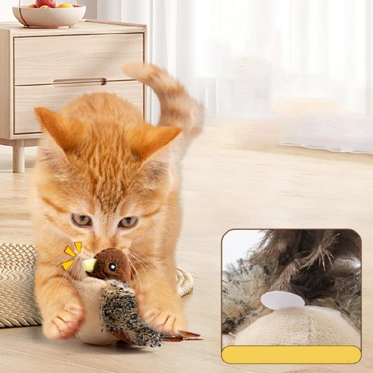 Life Like Bird Sound Cats Toy Safe Plush Bird Toy With Automatic Chirping for Cats Entertainment Indoor Engagement Toy