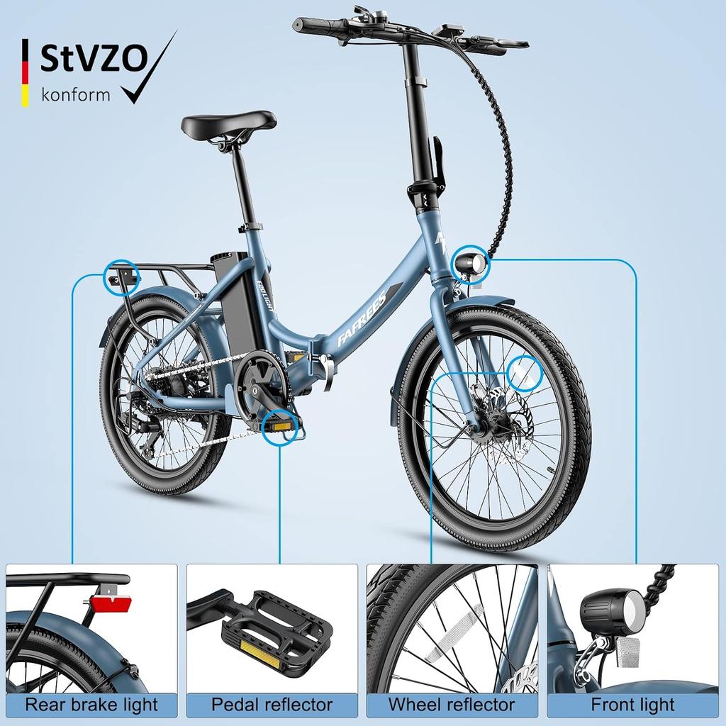 Fafrees F20 Lichtgewicht Opvouwbare E-Bike 36V 20Ah Batterij 250W Motor 20" Compacte Elektrische Fiets 7-Speed Shimano