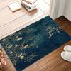 Elegant Gold Bamboo Floral Area Rug Washable Carpet for Living Room Bedroom Bay Window Non-Slip Floor Mat & Rugs Home Alfombra