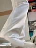 Women's White Wide-Leg Jeans, 2025 Spring/Summer, Pleated High-End, Loose Drapey Full-Length Pants.