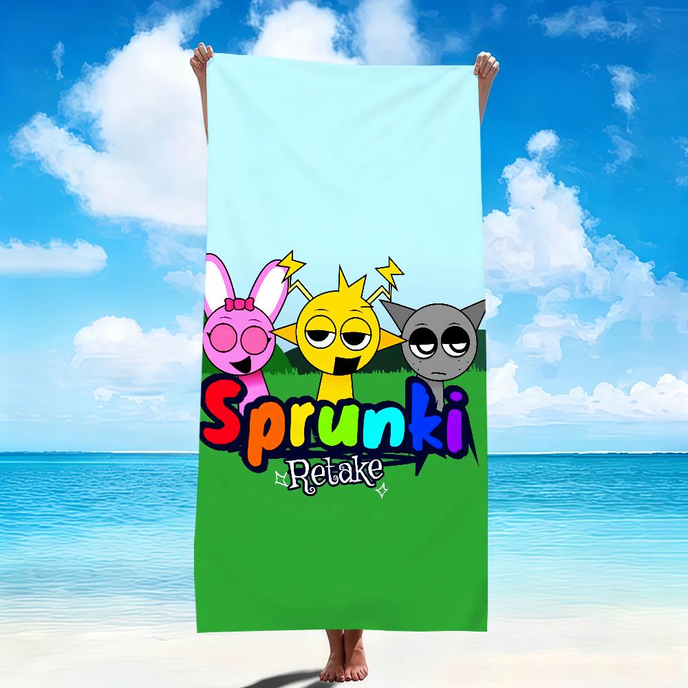 funny cute Game S-Sprunki I-Incredibox Towel Soft Beach Towels Quick Dry Pool Towel for Travel Gym bathing Spa Camp sport Gift