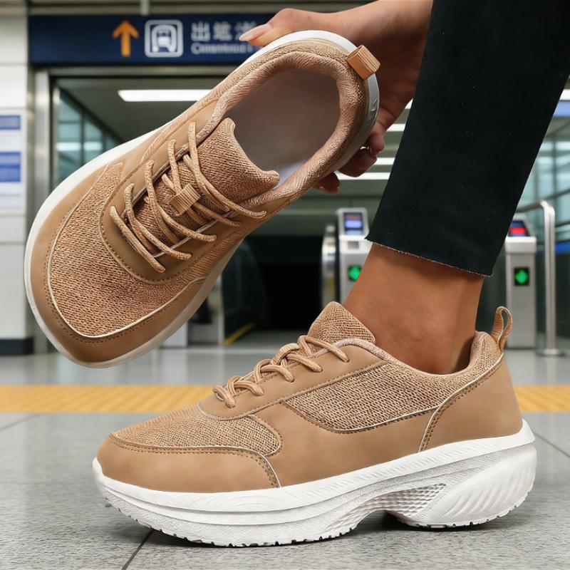 Женские спортивные кроссовки с широким носком, повседневные, дышащие, сетчатые, на платформе, удобные для ходьбы и бега, модная женская обувь 36 хаки