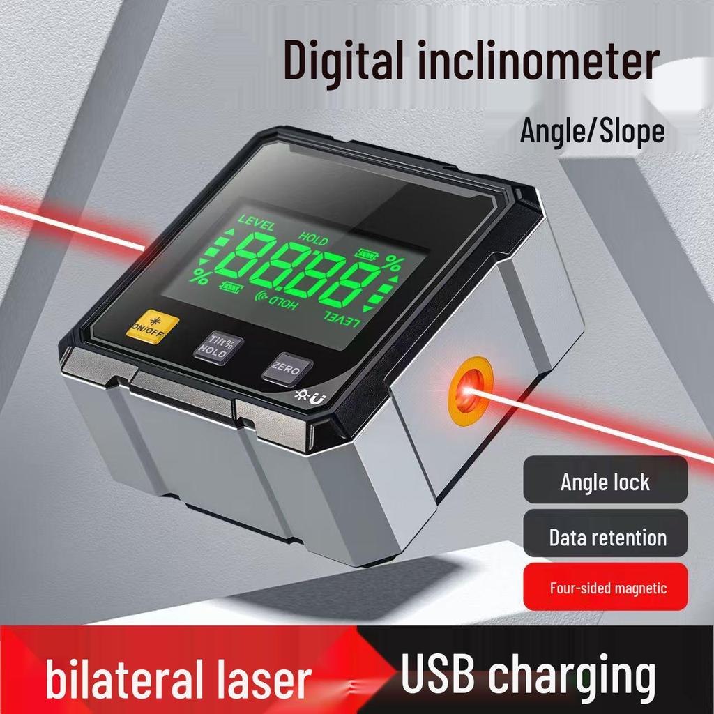 Vierseitiger digitaler magnetischer Neigungsmesser für Holzbearbeitung und Ingenieurwesen