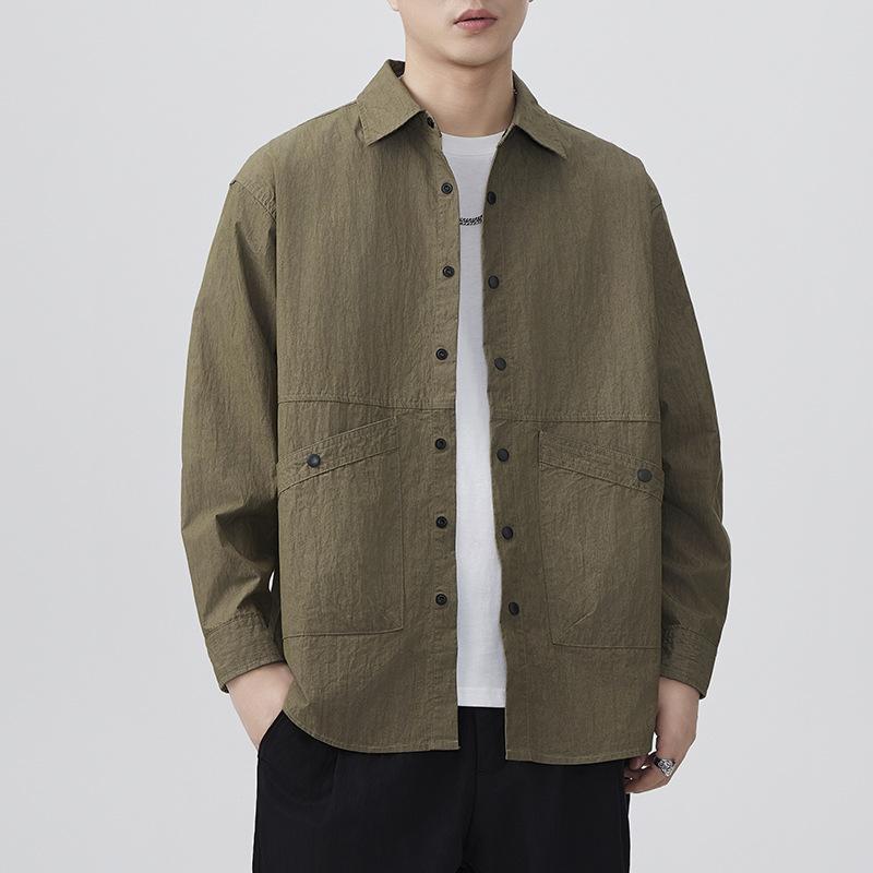 

Новая Ретро Тонкая Рубашка для Мужчин Свободного Горного Уличного Стиля Повседневная Американская Универсальная Рубашка 4XL