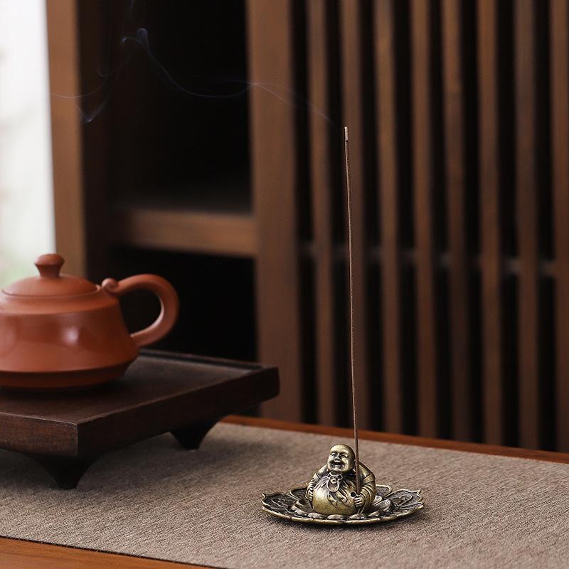Retro Seat Maitreya Buddha Incense Line Incense Burner Home Incense Tray Indoor Incense Plate Incense Burner