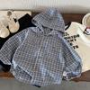 Kinderhemden Frühling Neu Koreanische Version Jungen Ausländischer Stil Kariert Mit Kapuze Herbst Jungen H0356
