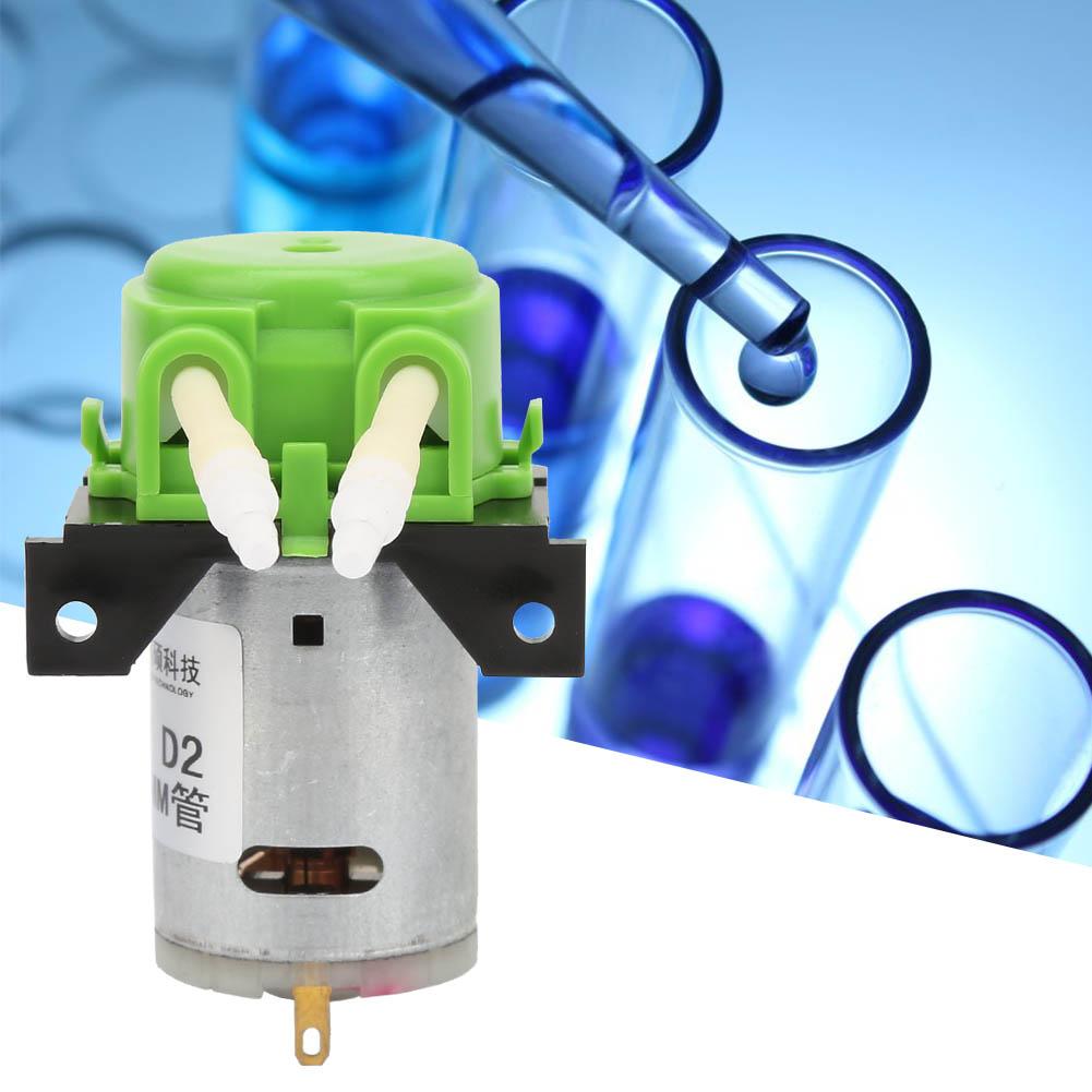 D-2 2*4mm 12V Peristaltische Flüssigkeitspumpe Dosierpumpe für Laboranalyse(Grün)