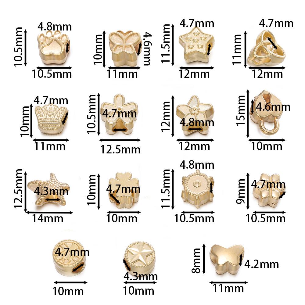 10pc/lot Heart Shape CCB Bead Gold Plated Loose Beads Spacer For Jewelry Making Accessories DIY Necklace Bracelet Charms