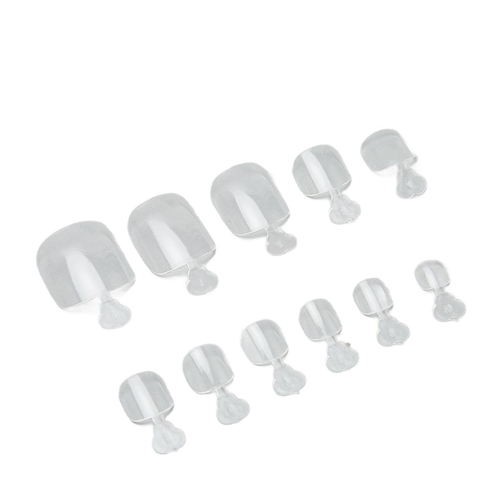 550pcs False Toenail Tips Full Cover Clear Artificial Ultrathin Multi Size Breathable Toe Nail Tips with Storage Box