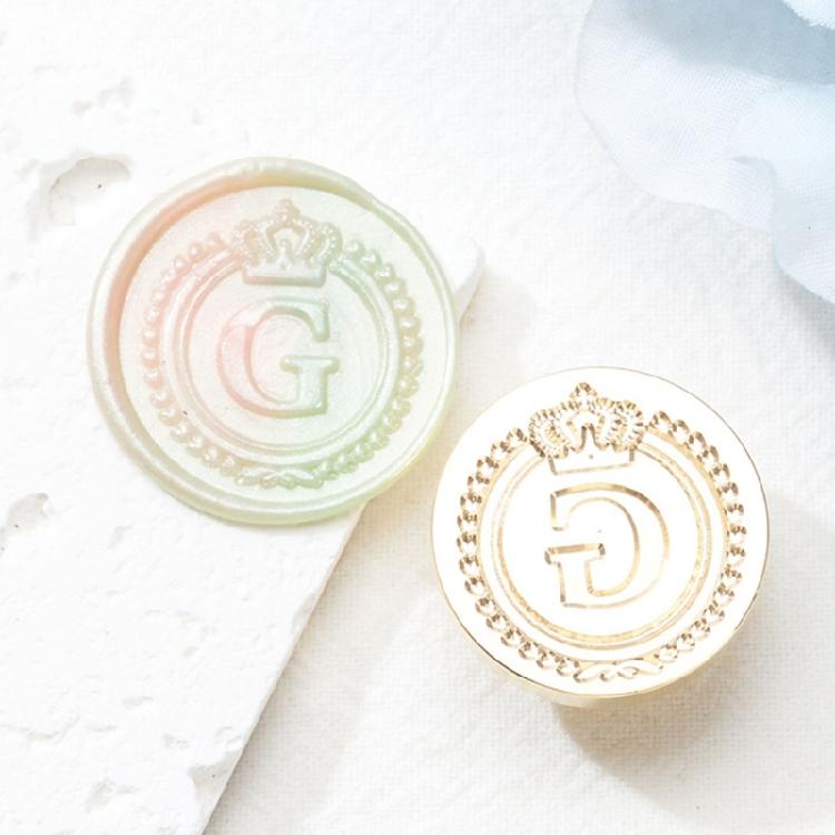 Brass Head Seal Stamp Crown Letters Sealing Wax Stamp for Letter Invitations Decoration English Letters Wax Seal Stamp