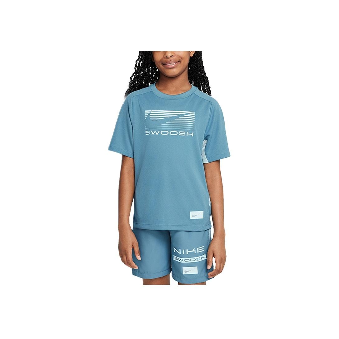 Nike Dri-Fit Breathable Comfortable Soft Sweat-Absorbing Short Sleeve T-Shirt Kids tops Smoky-Blue Glacier-Blue HJ3743-006 S