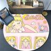 Sailor Moon Round Area Rug,Carpet Rug for Living Room Bedroom Sofa Playroom Decor,Non-slip Floor Mat