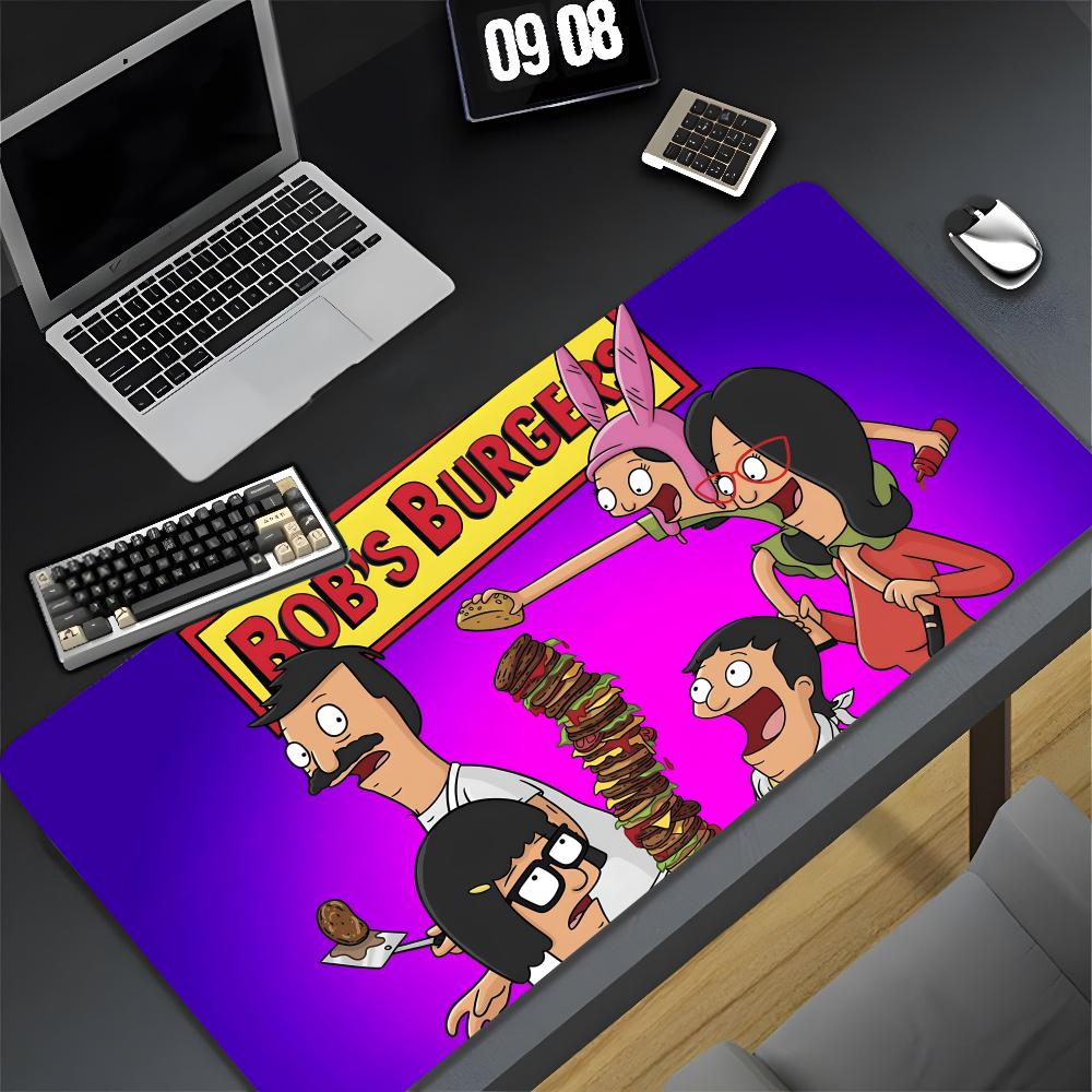 

Cartoon B-Bobs Burgers Mouse Pad XXL Gamer Gaming PC Computer Otaku Locking Edge DIY Customized Photo Laptop Notebook Desk Mat 600x300x2mm