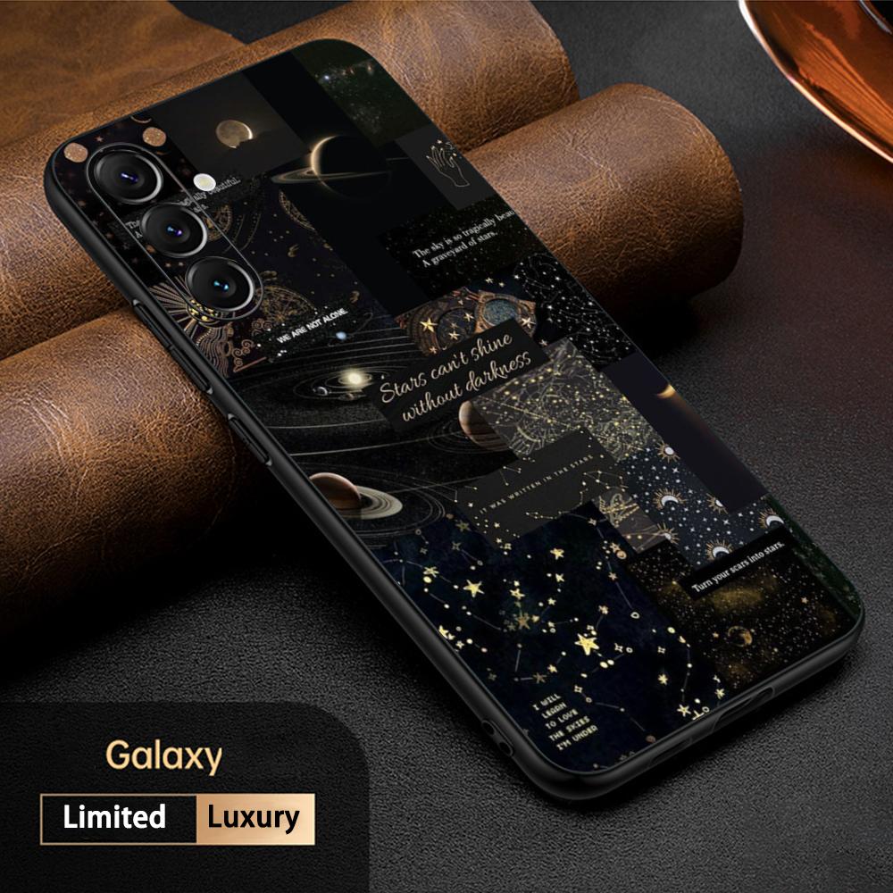 

Cool moon fashion poster pattern Phone Case For Samsung Galaxy S26 S25 S24 S23 S22 S21 Plus Ultra Note20 Soft Black Galaxy S23+