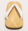 Hasegawa Geta Made in Japan Men's Leather-Soled Sandals, (White Straps/L)