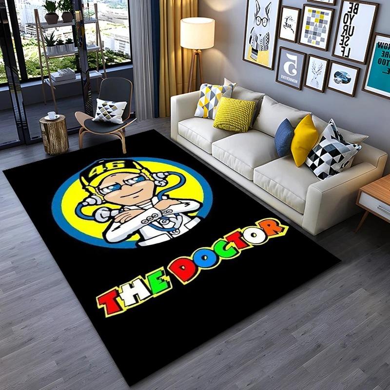 

The Doctor Cartoon Head Yellow Carpet Mat Racing Theme Living Room Rug with Number 46 Signature Home Decoration Rugs for Bedroom 40X60CM
