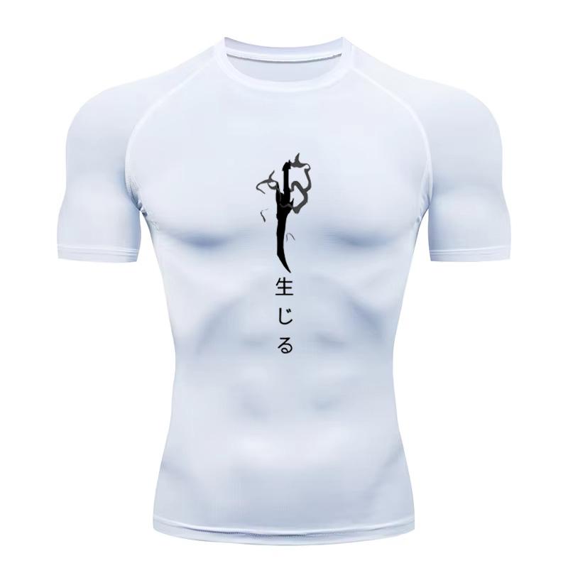 Y2K Compression Shirt Men Fitness Gym Sport Running T-Shirt Rashgard Tops Tee Quick Dry Short Sleeve T-Shirt For Men 912