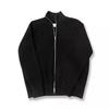 Ma Jia Men's High Weight Double Zipper Stand Collar Knit Cardigan