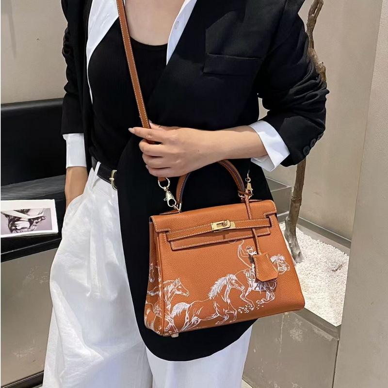 2026 neue Leder-Damenhandtasche Rindsleder erste Schicht Togo weiches Leder Pegasus beschichtete Ententasche grenzüberschreitender Großhandel