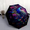 1pc A Colorful Peacock Automatic Open/CloseUmbrella,Compact Umbrella for Men & Women Day Gift.A001