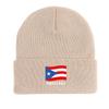 Flag of Puerto Rico Warm Knitted Cap Beanie, Patriotic Skullies Beanies Winter Candy Color Leisure Bobble Hat Knitted Hat Beanie